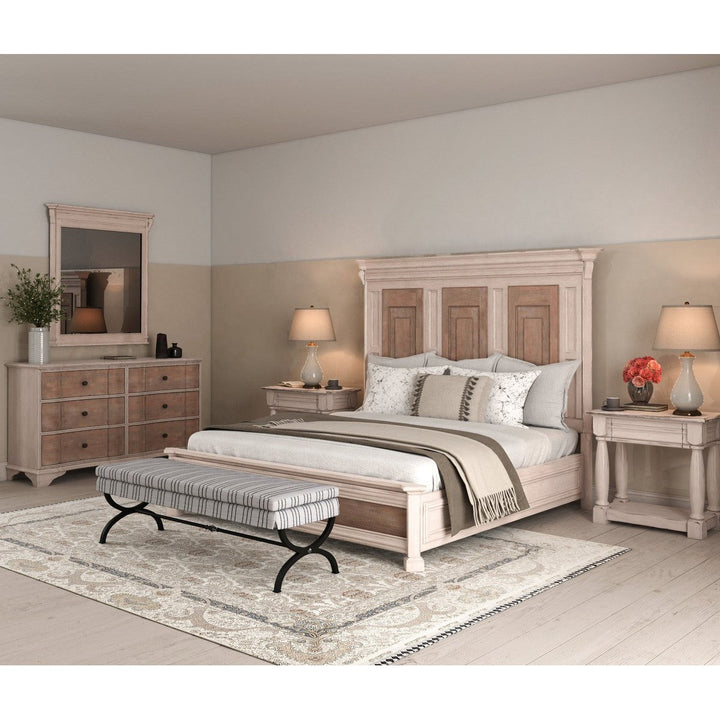 Alcove Cal-King Panel Bed - Brown, White