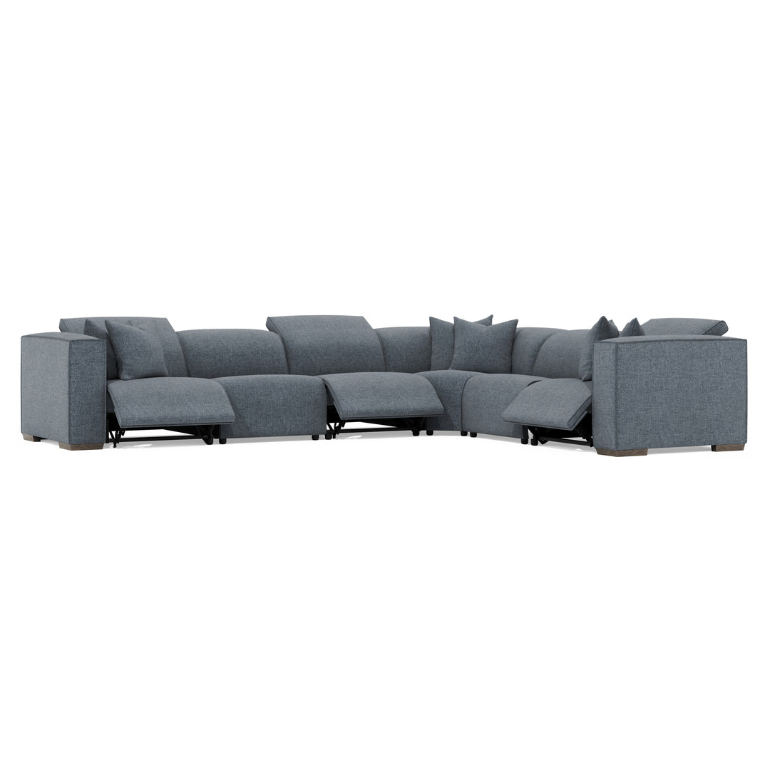 Bliss Fabric 6 Piece Power Motion Sectional Recliner