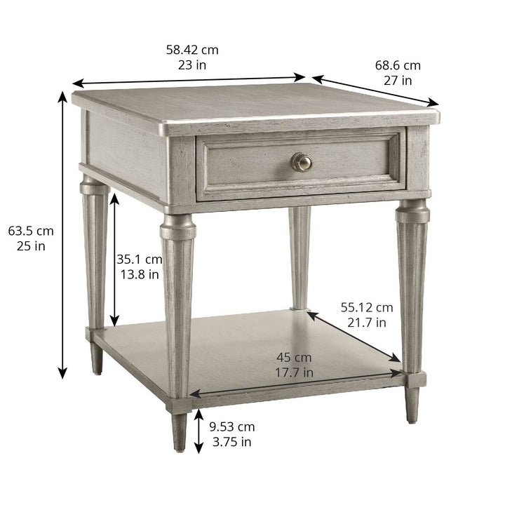 Morrissey Kirke End Table - Bezel - Silver