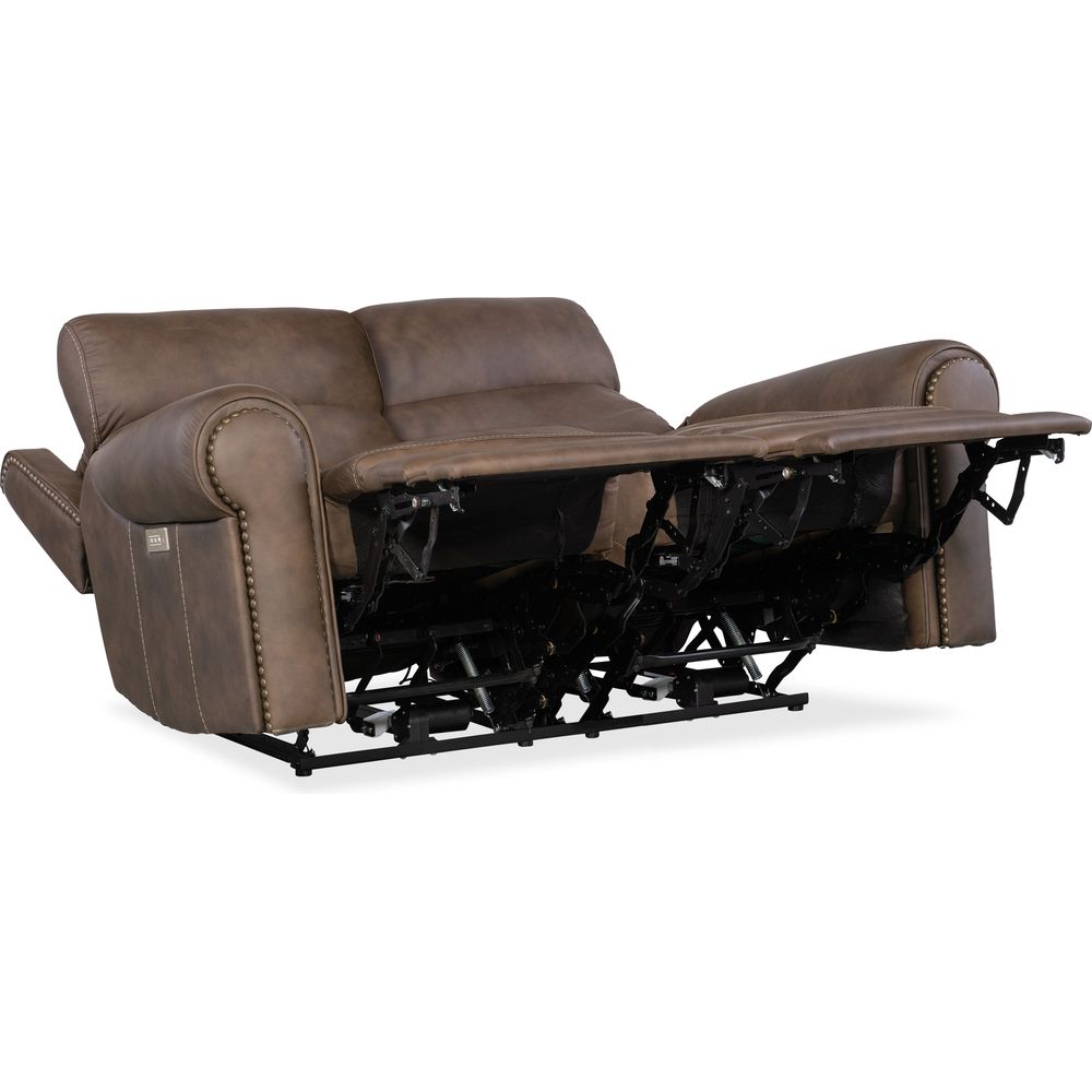 Sofas: Recliners Duncan Power Loveseat with Power Headrest & Lumbar - Dark Brown