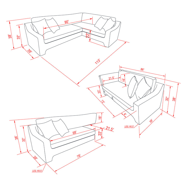 Purcel Corner Sectional - Teal Green