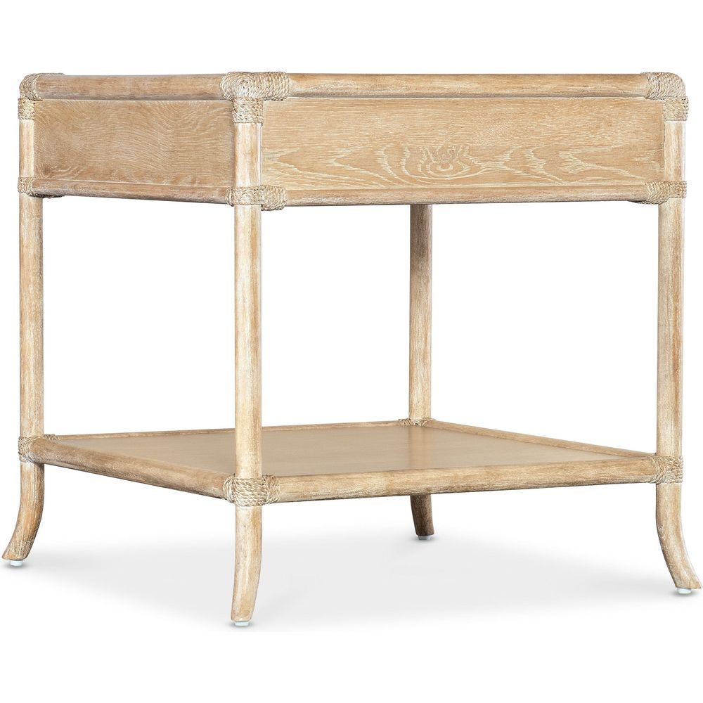 Retreat Pole Rattan End Table - Light Wood