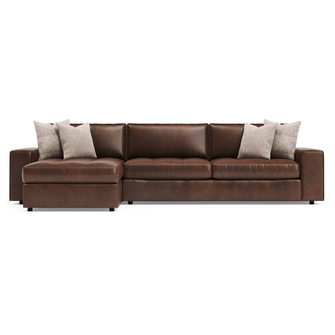Nest 2-Piece Left Facing Leather Sectional