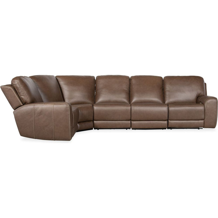 Torres 5 Piece Sectional with Power Recline & Power Headrest (Configuration 1) - Brown