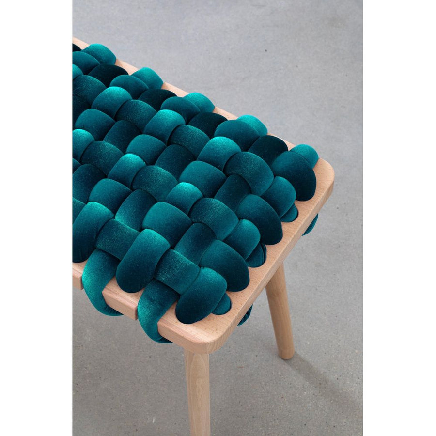 Benches Petrol Velvet Woven Bench