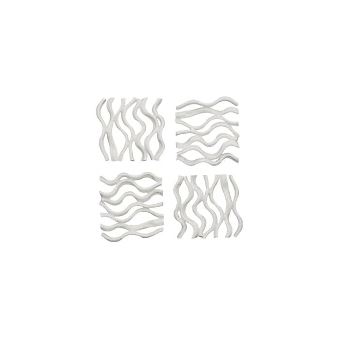 Vine Wall Tile, Matte White, Set of 4-Phillips Collection-PHIL-PH111552-Wall Decor-2-France and Son