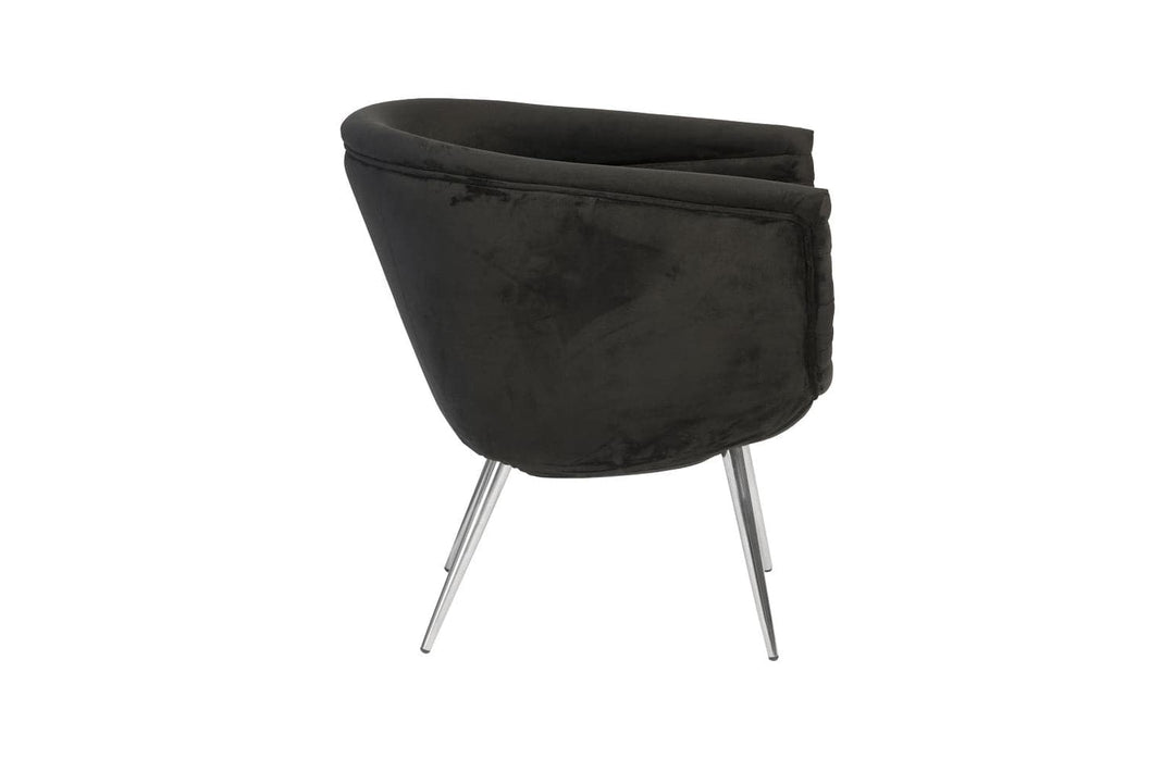 Nouveau Club Chair - Black - Stainless Steel Legs-Phillips Collection-PHIL-PH93141-Chair-3-France and Son