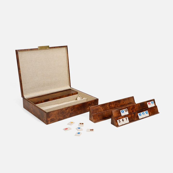 Windsor, Dark Honey, Rummy Tile Game Set, Mappa Burl