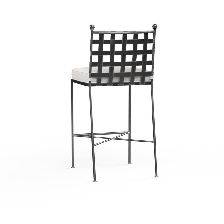 Outdoor Bar Stools Provence Barstool in Canvas Flax w/ Self Welt