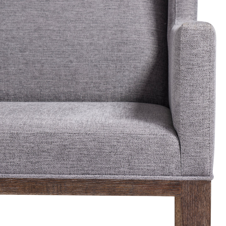 Linea Upholstered Arm Chair in Cerused Charcoal Finish