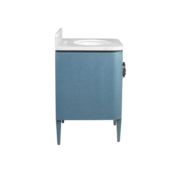 Briallen 30" Blue Linen Vanity with Oval Undermount Sink