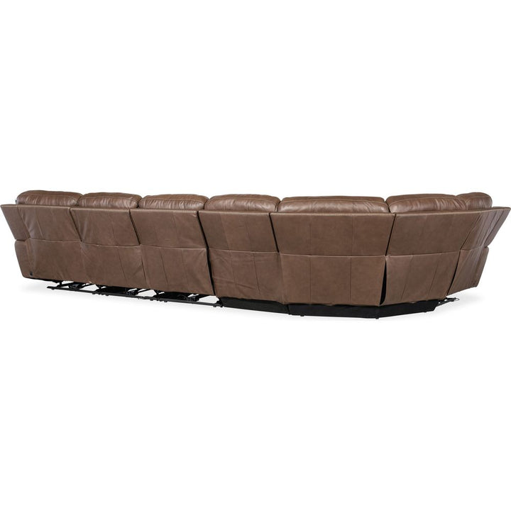 Beacon 6 Piece Sectional with Power Recline & Power Headrest (Configuration 1) - Brown