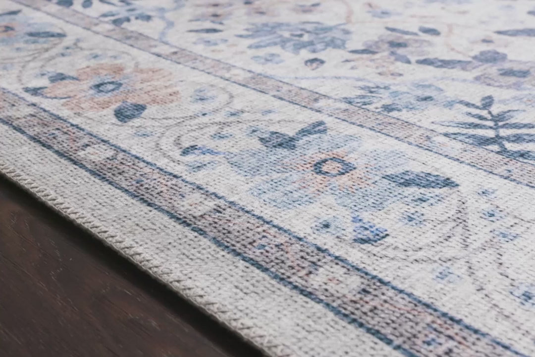 Rifle Paper Co. x Loloi Palais Snow / Sky 3'-9" x 5'-9" Accent Rug