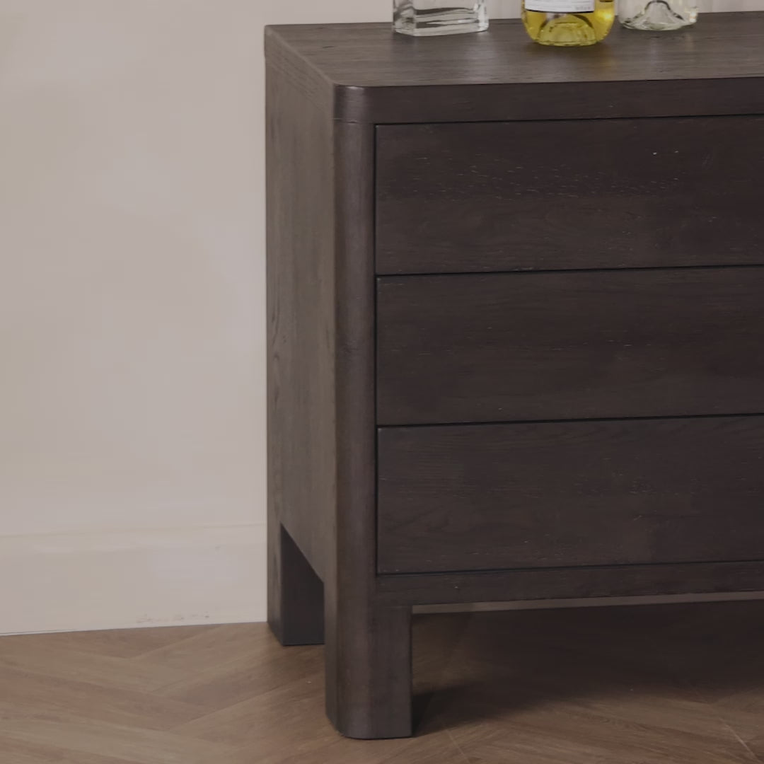 Dane Media Console - Smoked Black Oak - Black