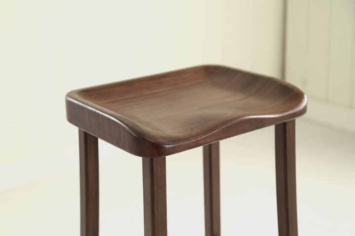 Tulip Bar Height Stool - Black Walnut