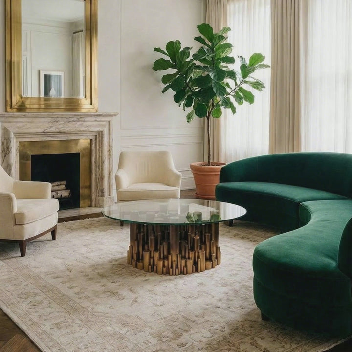 Oval Piston Coffee Table - Golden Ombre