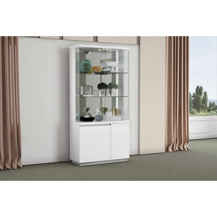 Cameron Vitrine-Whiteline Modern Living-WHITELINE-CB1686-WHT-Bookcases & Cabinets-3-France and Son