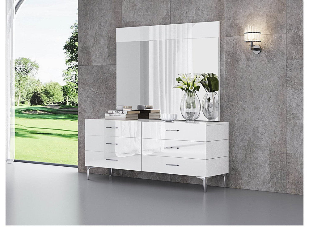 Diva Double Dresser-Whiteline Modern Living-WHITELINE-DR1345D-WHT-Dressers-2-France and Son