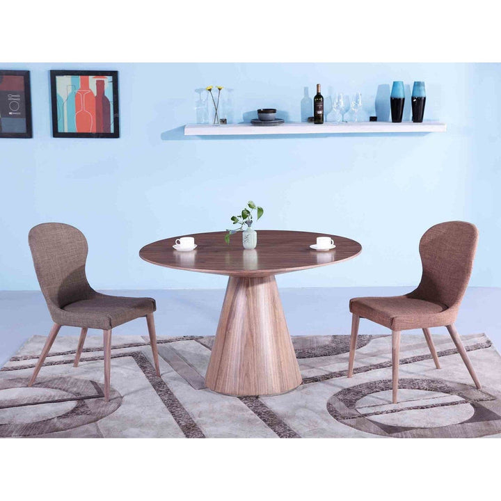 Kira Round Dining Table-Whiteline Modern Living-WHITELINE-DT1428-GRY-Dining TablesGrey-6-France and Son