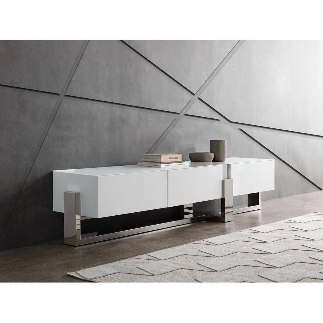 Blake TV Unit-Whiteline Modern Living-WHITELINE-EC1439-WHT-Media Storage / TV Stands-2-France and Son