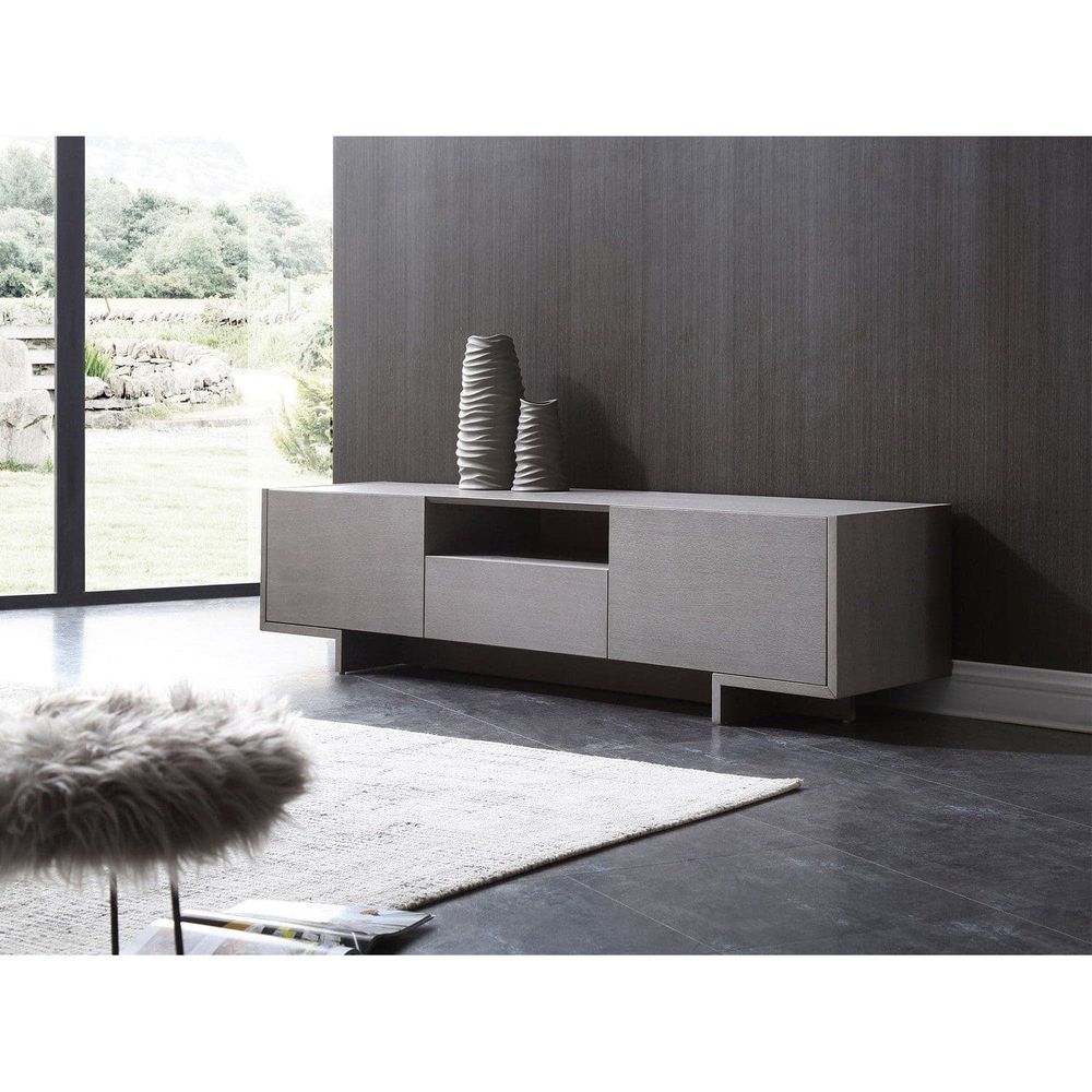 Noah TV Unit-Whiteline Modern Living-WHITELINE-EC1463-GRY-Media Storage / TV Stands-3-France and Son