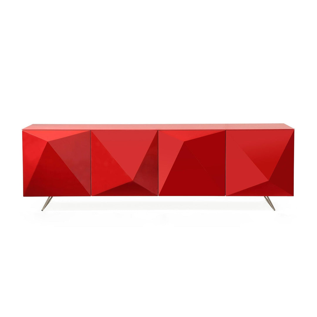 Samantha Buffet-Whiteline Modern Living-WHITELINE-SB1193-RED-Sideboards & CredenzasRed-3-France and Son