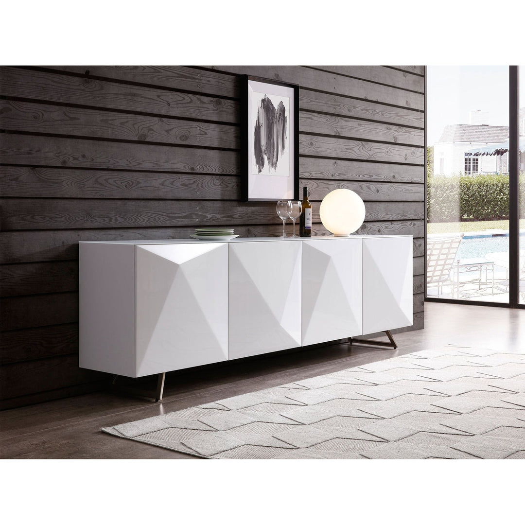 Samantha Buffet-Whiteline Modern Living-WHITELINE-SB1193-GRY-Sideboards & CredenzasGrey-6-France and Son