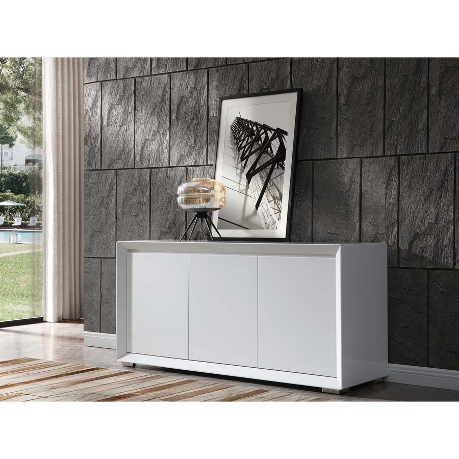 Norbury Buffet-Whiteline Modern Living-WHITELINE-SB1613-WHT-Sideboards & Credenzas-1-France and Son