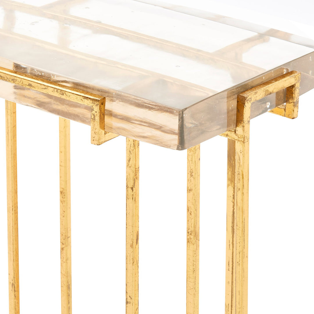 Prism Side Table, Gold Leaf