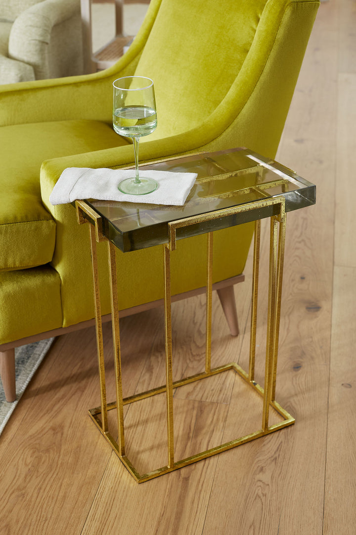 Prism Side Table, Gold Leaf
