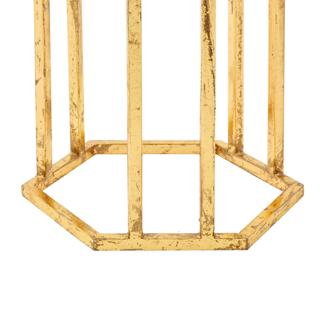 Prism Round Side Table, Gold Leaf