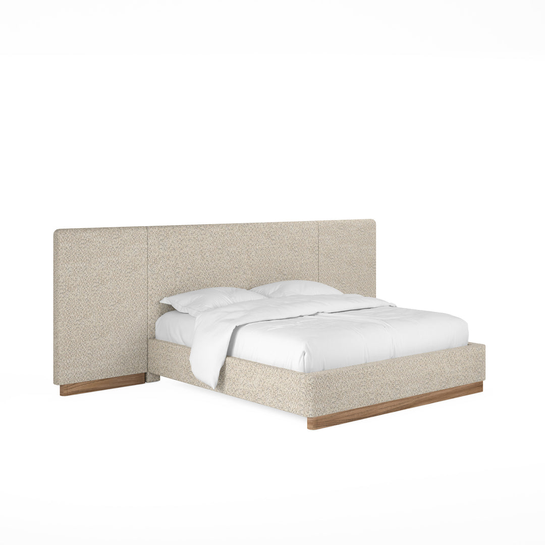 Portico Queen Upholstered Bed with End Panel - Brown