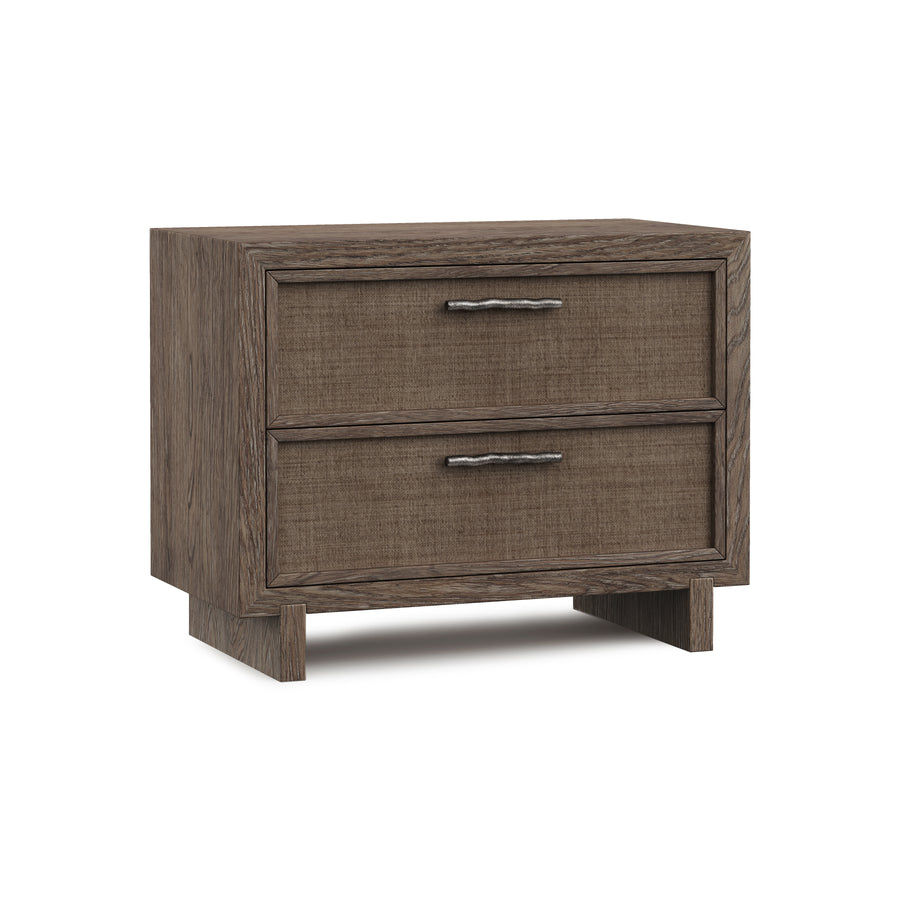 Casa Paros Nightstand with Woven Drawer Fronts