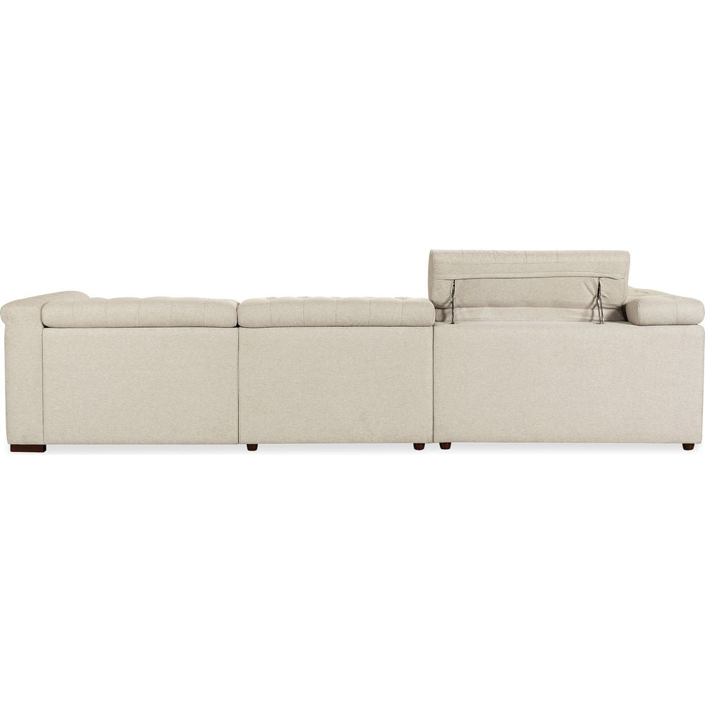 Sectionals: Recliners Savion Deux 5 Seat Sectional with Four Power Recliners and Six Power Headrests - Beige