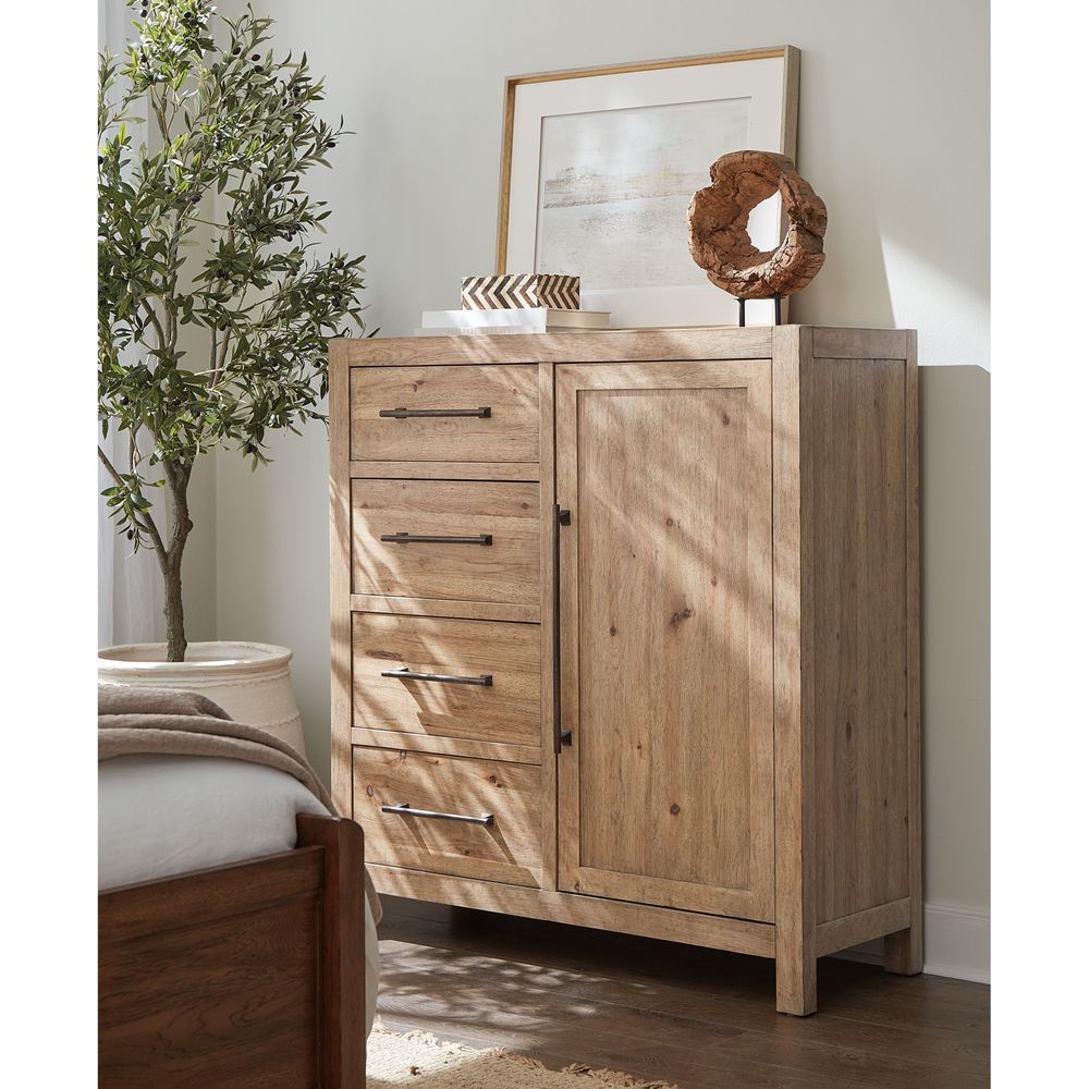 Sideboards & Credenzas Vineyard Row Four-Drawer Door Chest - Light Wood