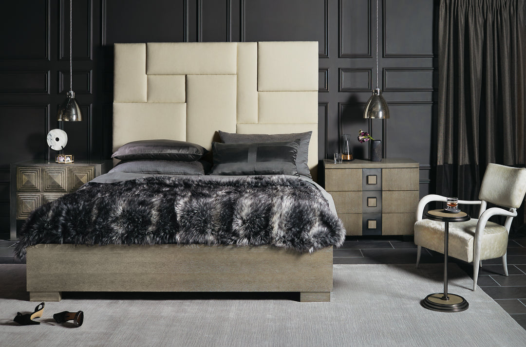 Mosaic Upholstered King Panel Bed