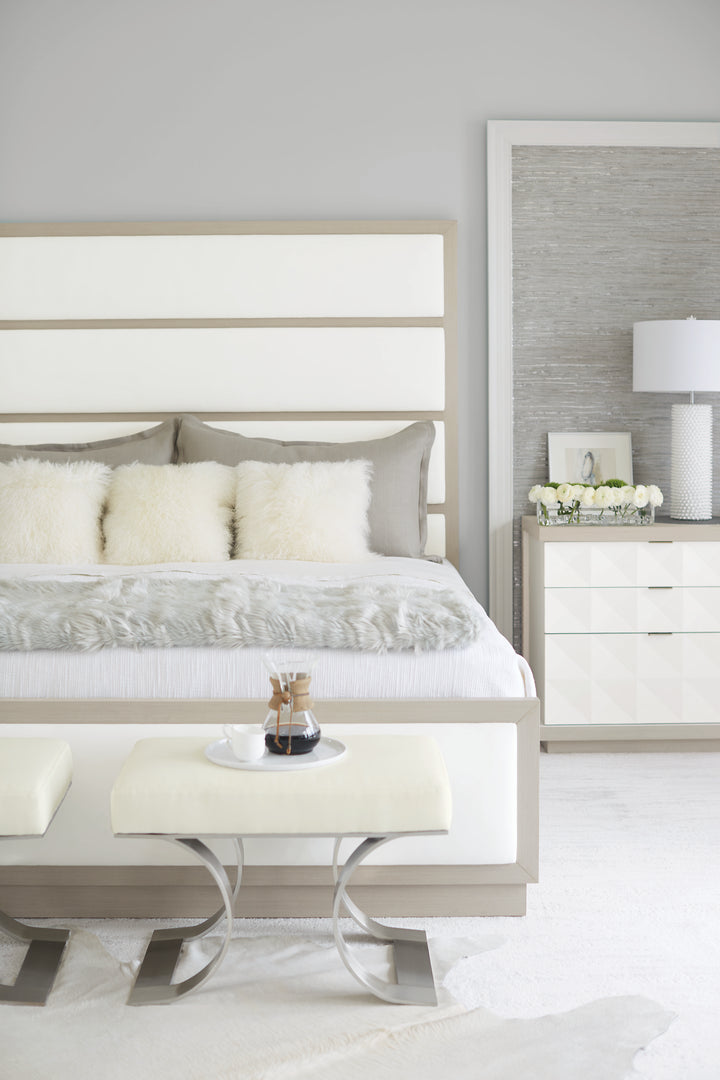 Axiom King Panel Bed with Inset Upholstered Panels