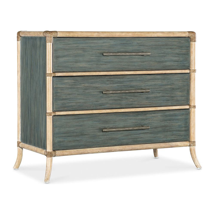 Dressers & Chests Solace Pole Rattan Chest - Blues