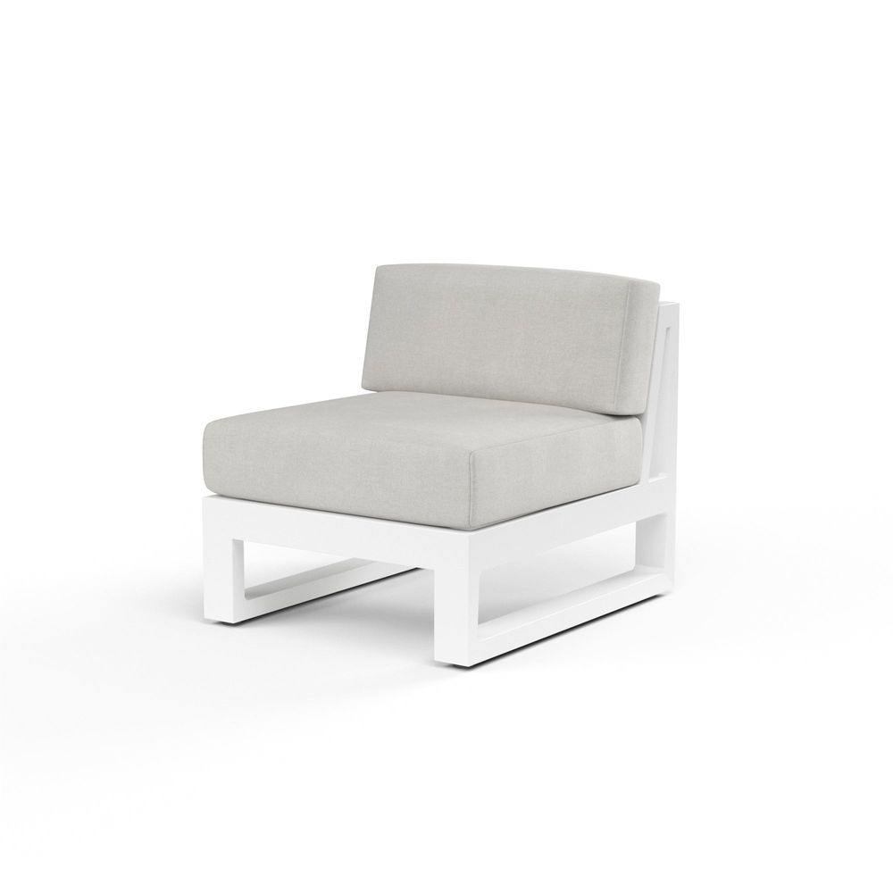 Outdoor Lounge Chairs Newport Armless Club Chair in Cast Silver, No Welt