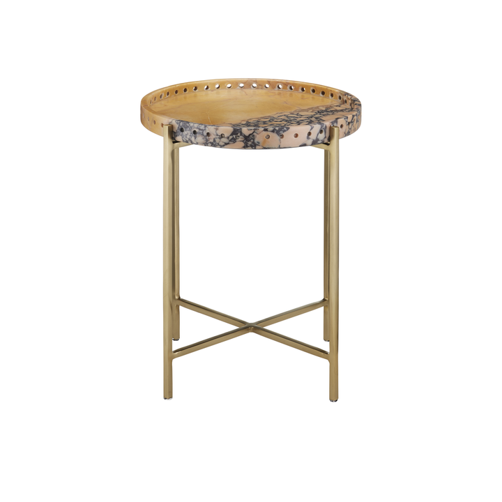 Freya Purple Breccia Accent Table