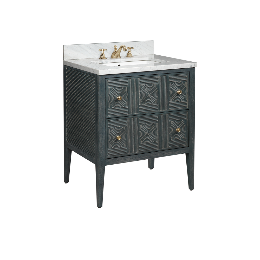 Vanities Santos 28" Vintage Navy Vanity with Rectangular Undermount Sink