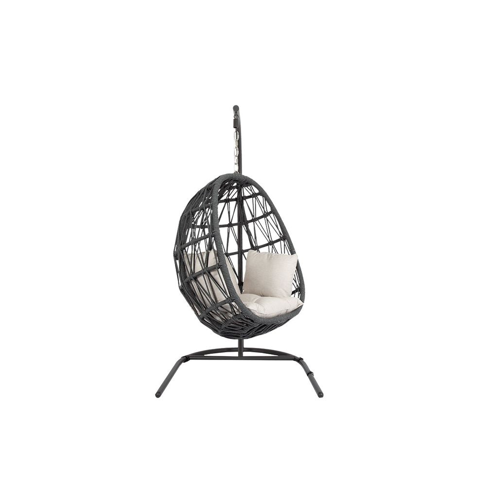 Outdoor Lounge Chairs Milano Hanging Chair in Echo Ash w/ Self Welt