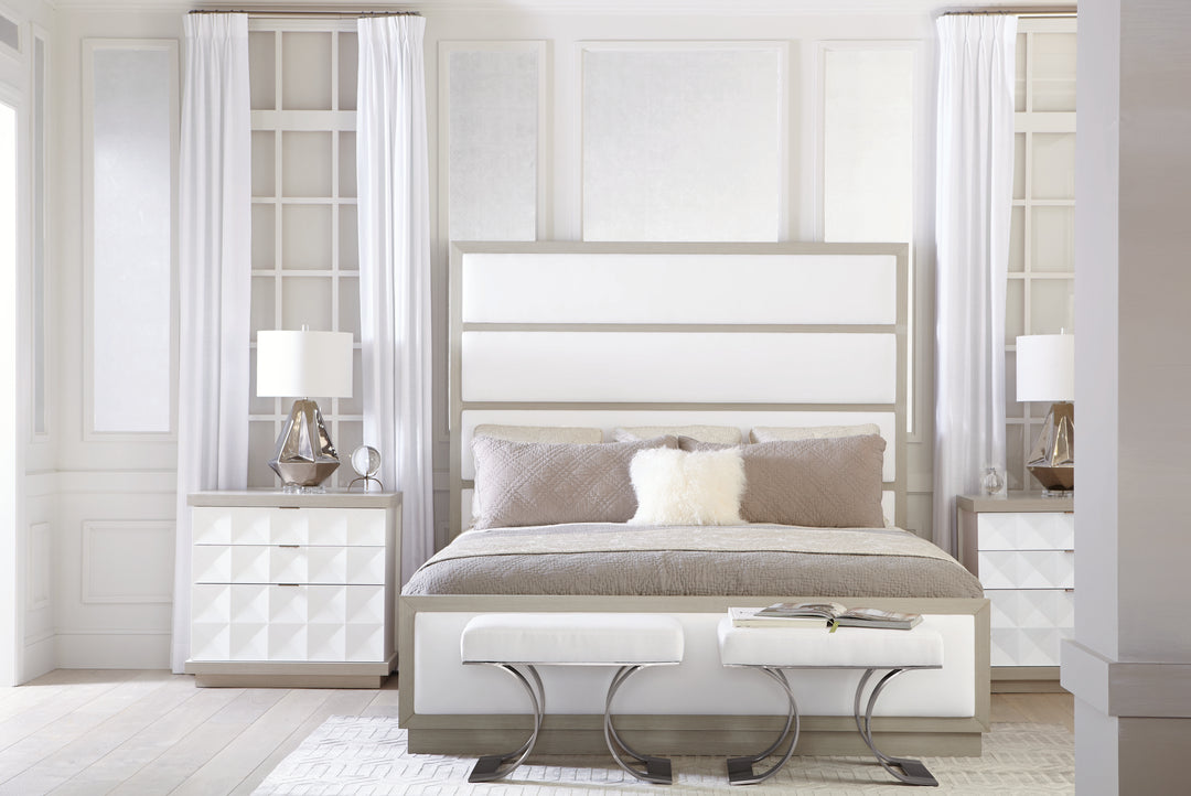 Axiom King Panel Bed with Inset Upholstered Panels