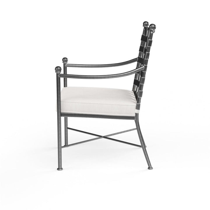 Outdoor Dining Chairs Provence Dining Chair in Canvas Flax w/ Self Welt