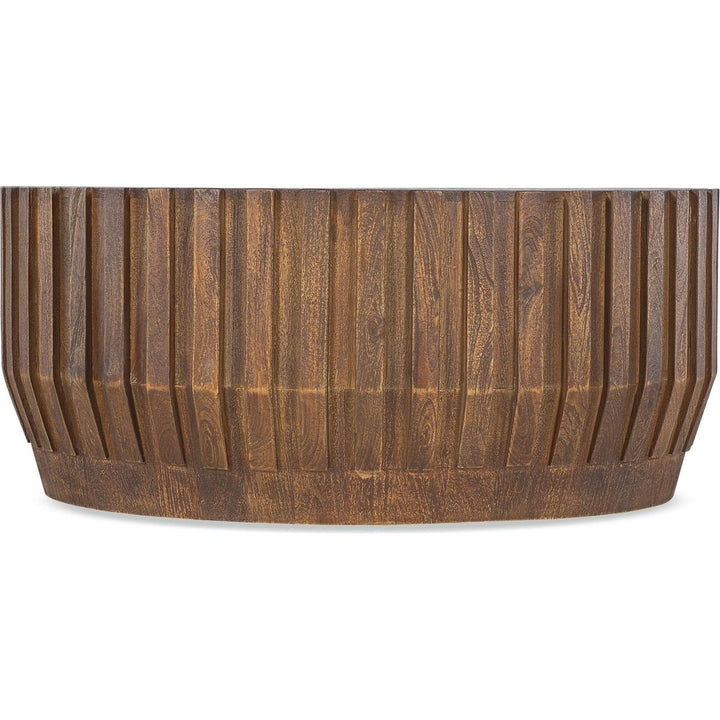 Coffee Tables Commerce and Market Gears Round Cocktail Table - Medium Wood