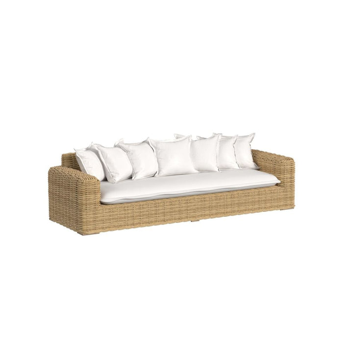 Outdoor Sofas and Sectionals Playa Sofa in Soothe Pearl w/ Flange Welt
