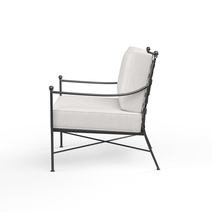 Outdoor Lounge Chairs Provence Club Chair in Canvas Flax w/ Self Welt