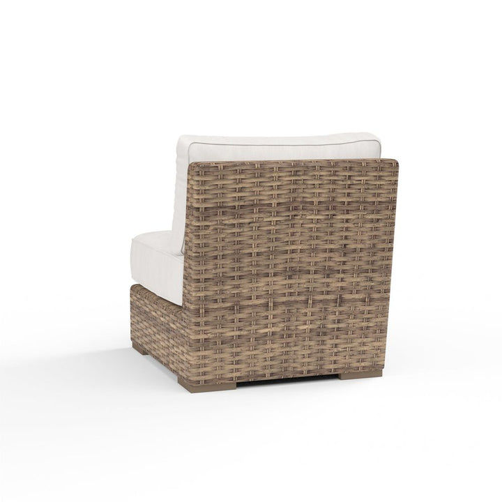 Outdoor Lounge Chairs Havana Armless Club in Canvas Flax w/ Self Welt