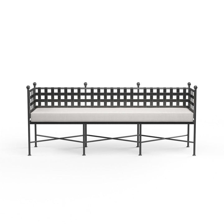Outdoor Benches Provence Garden Bench in Canvas Flax w/ Self Welt
