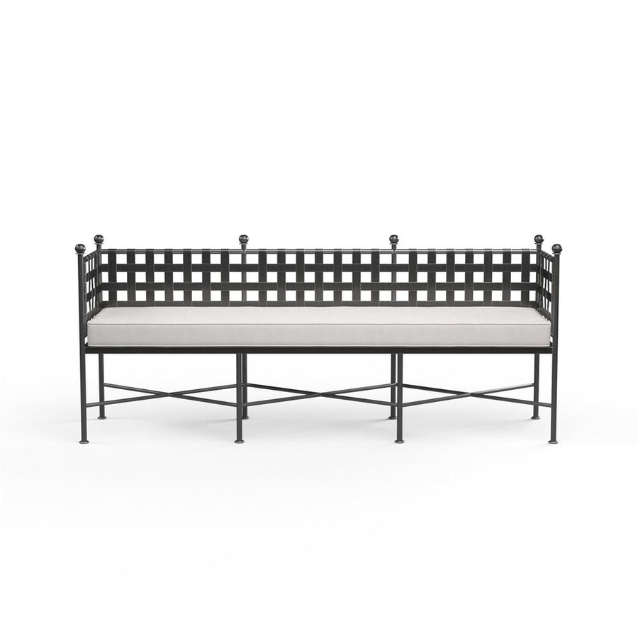 Outdoor Benches Provence Garden Bench in Canvas Flax w/ Self Welt